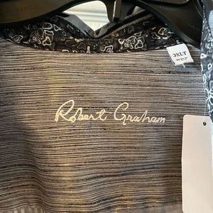 NWT Mens 3xlt Black,white and grey long sleeve button down.